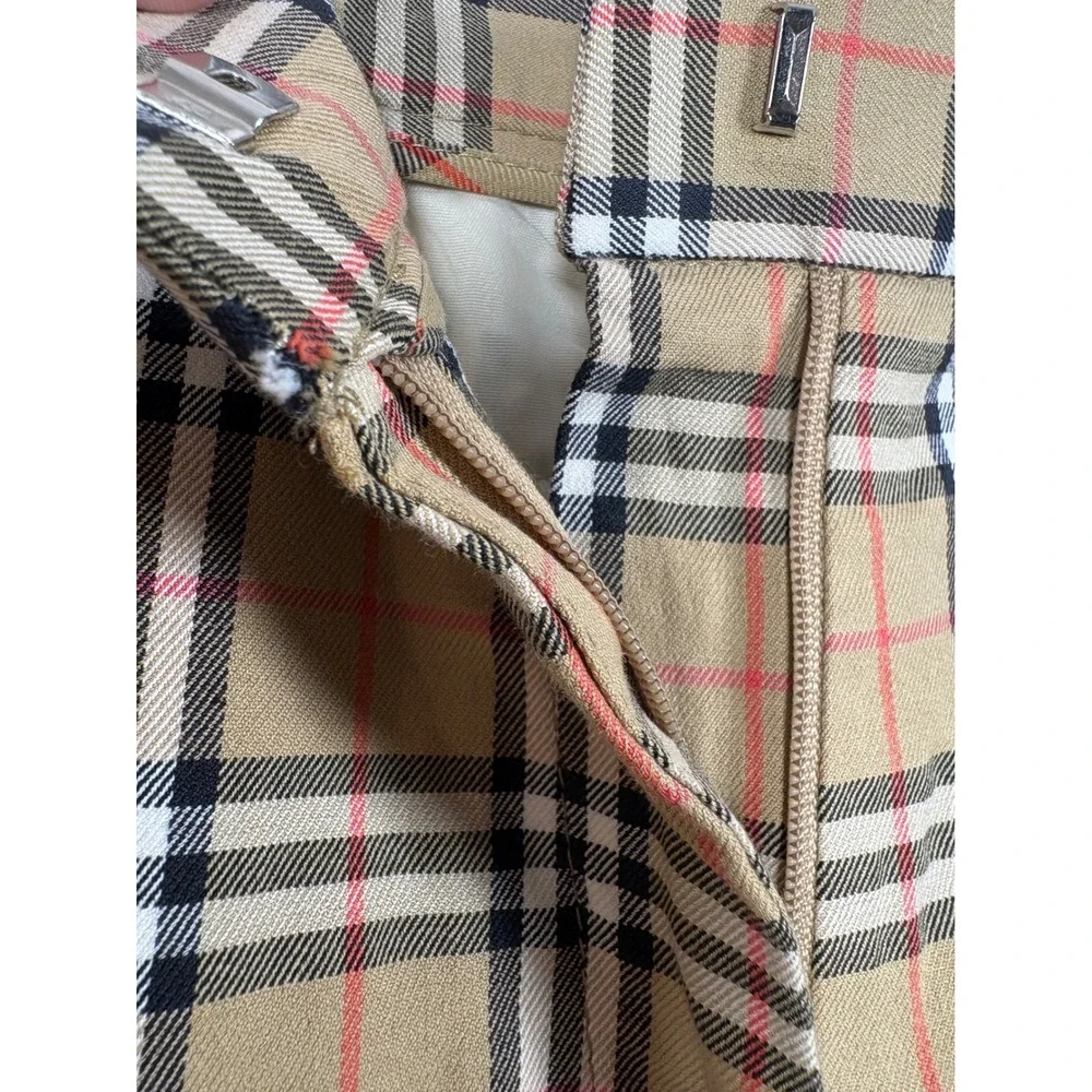 Vintage Burberry Golf Nova Check Shorts US 6 Tan Plaid High Rise Bermuda Cotton